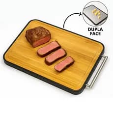 Tábua De Corte Antibacteriana Tabua De Carne Dupla Face Taboa De Cozinha Inox Retangular Churrasco