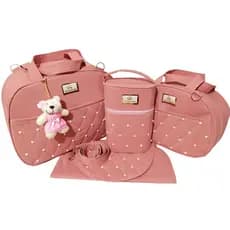 Kit Bolsa Mala Maternidade Modelo Perola 4 peças