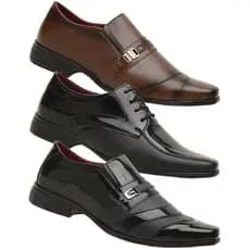 Kit 3 Pares Sapato Social Masculino Casual Versátil Calçado Social Eventos Garçom Igreja Noivo
