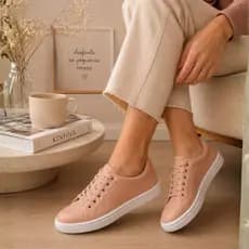 Tênis Feminino Blogueira Casual Leve Macio Calçado Atemporal do 34 a 39 Cor Neutra
