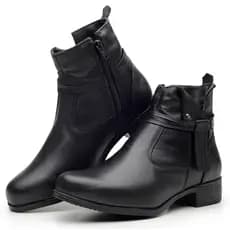Bota Cano Curto Botinha Feminina Couro Legítimo