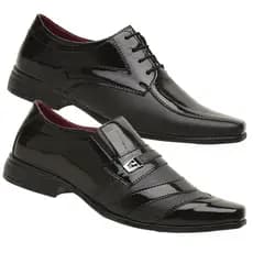 Kit De 2 Pares Sapato Social Masculino Verniz