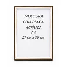 Porta Retrato Moldura 21x30 A4 Branca Para Decoração  Fotos Certificados