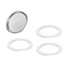 Kit C/ 3 Anéis Borracha E Filtro Para Cafeteira Italiana 3 Xícaras - Ke Home