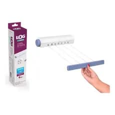 Varal Retrátil Parede Para Fixar  4 Cordas - 3,6m Por Corda Totalizando 14,4 mts Varal - Suporta 6kg Ordene