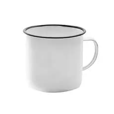 Caneca Esmaltada Branca Tradicional 600ml Café Xícara 1 Unidade