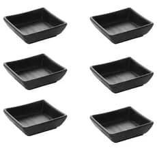 Kit 6 Porta Shoyu De Melamina Quadrado Tóquio Preto Lyor