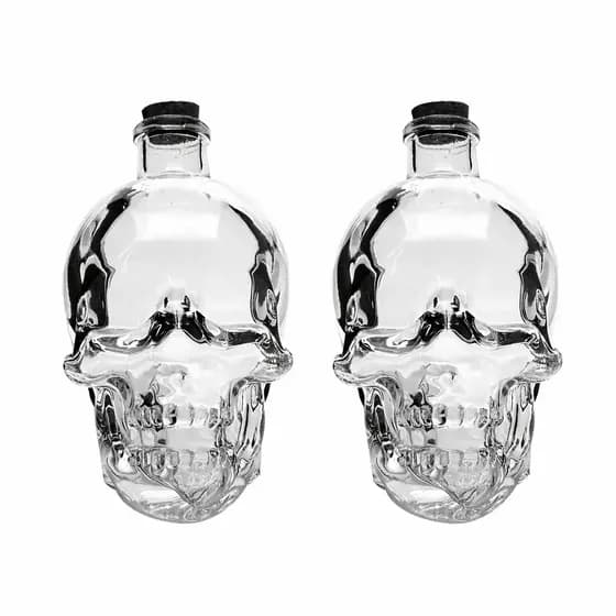 Kit com 2 Garrafas Caveira Cranio Whisky  Licoreira 400ML