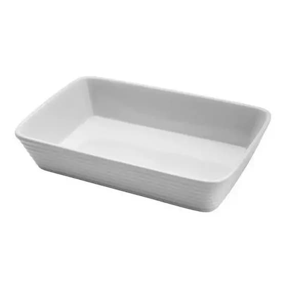 Travessa Refratário 800ml Porcelana Lyor 20x15cm Branco
