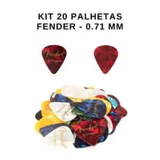 Kit 20 Palhetas Fender 0,71mm Violão Guitarra Baixo Ukulele	Cavaco
