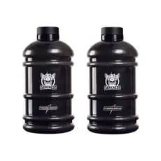 Kit 2 Galão Água Academia Garrafa Treino 2,2 Litros Darkness Preto