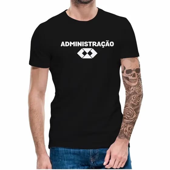 Camiseta Curso de Administração Camisa Masculina 100% Algodão Profissão Faculdade Universidade