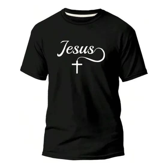 Camiseta Religiosa Jesus Com Cruz - Unissex Algodão
