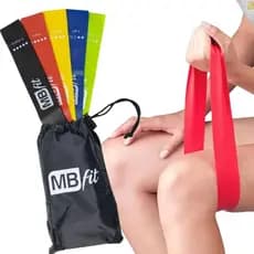 Kit 5 Faixas Elasticas Intensidade DiferenteThera Band Treino Resistência Fisioterapia Reabilitação