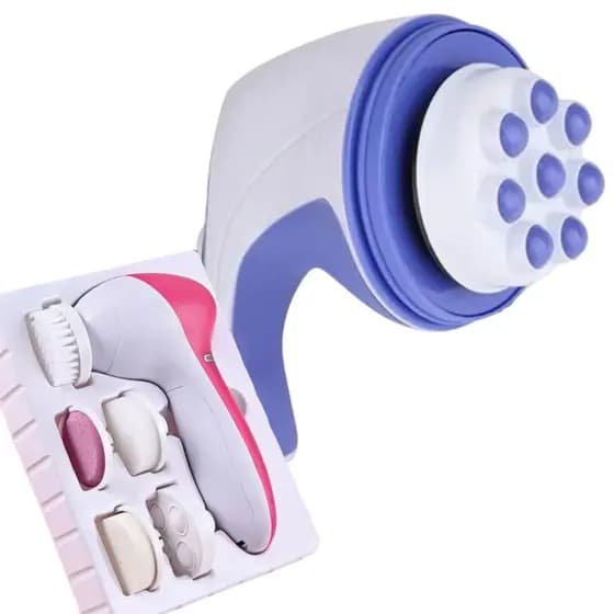 Kit Massageador Corporal Drenagem Seca Gordura E Massageador Elétrico Facial Limpeza Pele Profunda