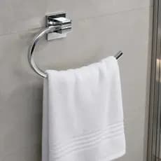 Porta Toalha Suporte Argola Cromada Aço Inox Banheiro Toalha De Rosto