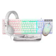 Kit Gamer Rgb Teclado Mouse Fone Mouse Branco Teclado Branco