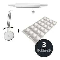 Kit Forma Ravioli E Mini Pasteis Massa 3 Peças