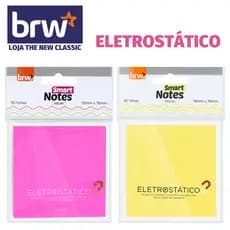 Bloco BRW Eletrostático para Notas e Lembretes 30 Folhas 76x76mm