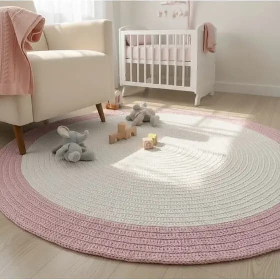 Tapete quarto infantil rosa menina tapete quarto do bebe de croche