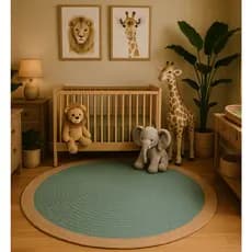 Tapete quarto do bebe de croche infantl safari verde oliva