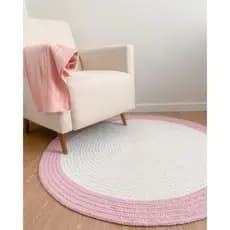 Tapete Quarto do Bebe de Croche Tapete Infantil Menina Rosa Bebe 1,20M