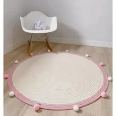 Tapete redondo quarto do bebe de croche menina infantil 1m tapete de croche Menina 1,20