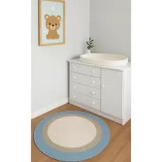 Tapete Quarto do Bebe de Crochê Tapete Menino Azul Tapete Infantil