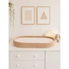 Trocador Infantil De Bebe De Croche Artesanal Bege Rosê Verde Off White Verde Oliva Azul Rosa Bebe