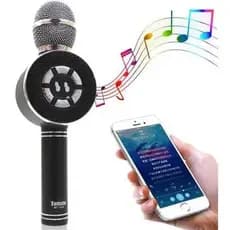 Microfone karaoke remix Tomate Mt-1035 Preto/prateado Com Alto-farlantes youtube podcast live - Oferta