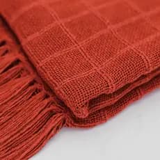 Manta Terra Pra Sofá E Peseira de Cama Quadriculada Luxo Com Franjas Xale Decorativa 1.80X.1.20 m 100% Algodão Tear Mineiro