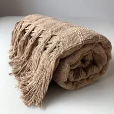 Manta Capuccino Chocolate Pra Sofá e Peseira de Cama Xale Chale 1.80X1.20m