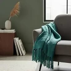 Manta Verde Militar Pra Sofá Cama Quadriculada Luxo Com Franjas Xale Decorativa 1.80X.1.20 m 100% Algodão Tear Mineiro