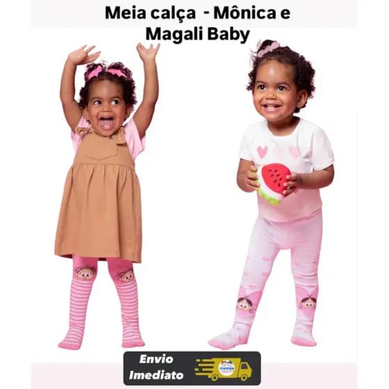 Meia Calça Infantil Bebê - Turma da Mônica Baby - Produto licenciado - 01 a 02 anos