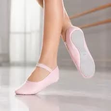 Sapatilha Ballet Meia Ponta Em Korino Sola Inteira Infantil Adulto