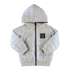 Jaqueta Infantil Menina Feminino Puffer Prata com Manta Acrilica Marlan