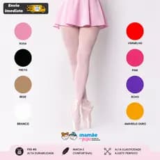 Meia Calça Ballet Balé Fio 40 Com Pé Infantil Adulto Premium