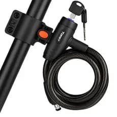 Cabo de Aço Cadeado de Segurança  Espiral para Bike Bicicleta e Moto Antirroubo com Chave e Suporte original resistente