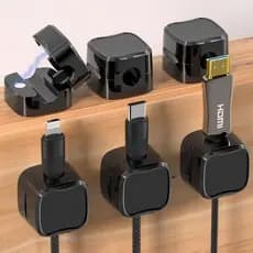 Kit Organizador Magnético de Cabos e Fios Autoadesivo – Suporte para USB, HDMI e Carregadores