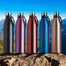 Garrafa de Água Inox 1,1 Litros com Alça – Leve, Resistente, Ideal para Academia, Viagem e Bebidas