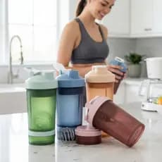 Garrafa Coqueteleira Shakeira 500ml com Esfera Misturadora e Compartimento – Academia e Suplementos