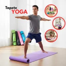 Tapete Yoga Pilates 180cm x 61cm x 4mm Alça Colchonete Academia Antiderrapante Ginástica Exercícios