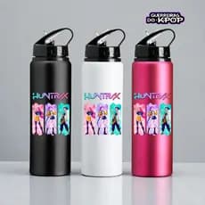 Garrafa Alumínio Guerreiras do Kpop Huntrix Canudo Bico Flip 800ml