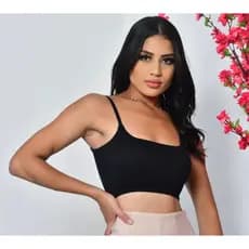 Top Cropped Canelado Alcinha Verão Academia