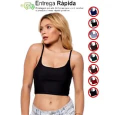 Top Básica Alça Fina Blusa Regata Feminina Suplex Moda