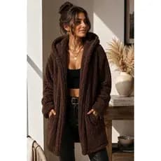 Casaco Peluciado Teddy Inverno Quentinho e Estiloso Moda Casual Confortável