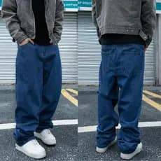 Calça jeans Masculina baggy balao Boca Larga pants cân Sk8 Estilosa Moda Masculina Estilo Mandrake