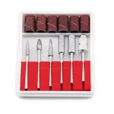 Kit Refil 6 Lixas + 6 Brocas Lixa Elétrica Lixadeiras Unhas Salão