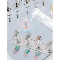 5pcs expositor de esmalte acrílico suporte de esmalte Magnético De Prática De Pregos Cristal