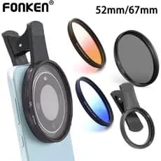 Fonken Universal Ajustável 52mm/67mm Clipe De Lente De Câmera De Telefone CPL Filtro Gradiente Acrílica